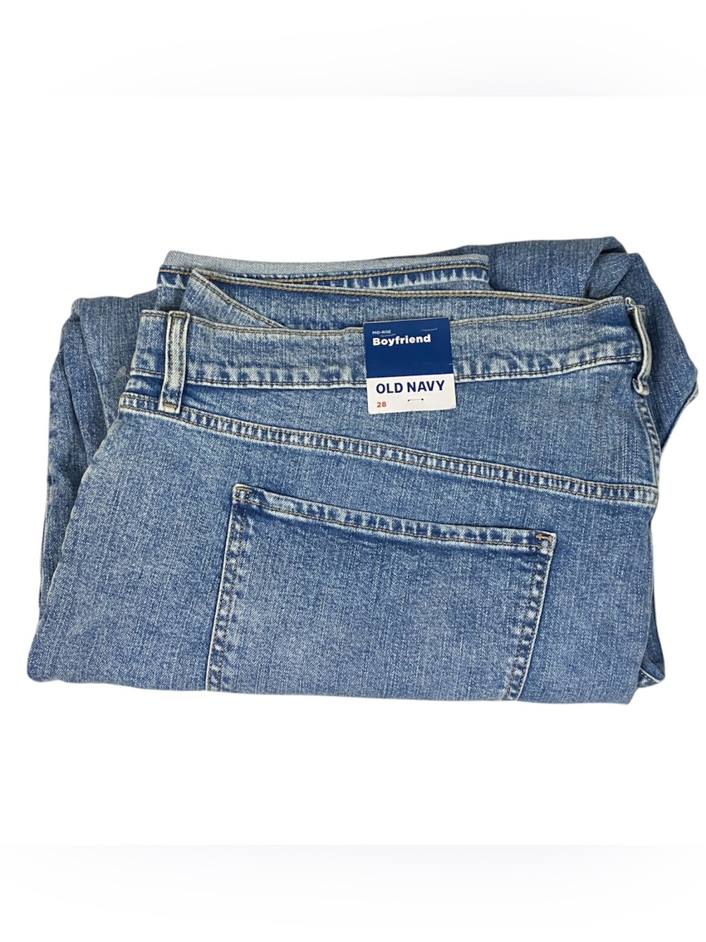 NWT Women’s Old Navy Mid-Rise Boyfriend Jeans Classic Medium Wash Plus Size 28